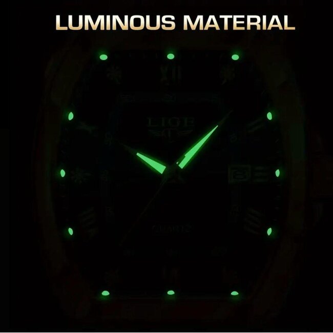 Lige Luxe Herenhorloge Goud Blauw