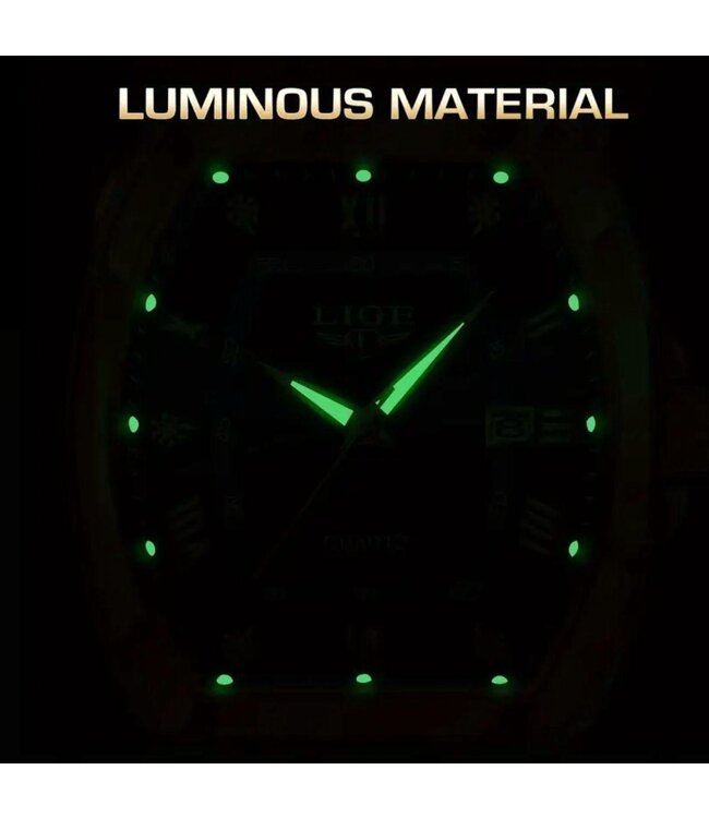 Lige Luxe Herenhorloge Goud Blauw