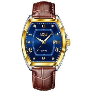 Lige Luxe Herenhorloge Goud Blauw