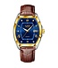 Lige Luxe Herenhorloge Goud Blauw - Gratis Armband bij elke bestelling (twv €29,95)