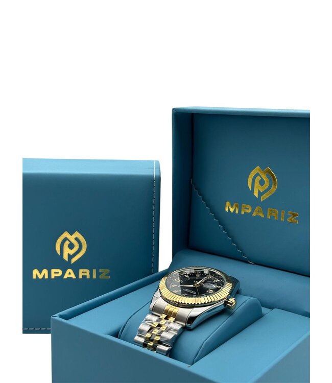 Poedagar Luxe Herenhorloge Zilver Goud Zwart