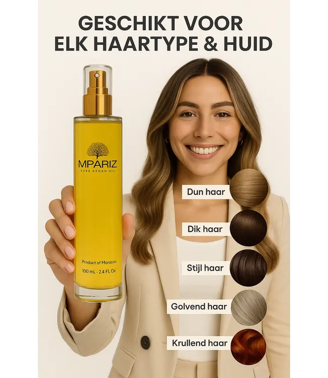Mpariz Mpariz 100% Pure Arganolie 100ml – Duurzaam, Biologisch & Luxe