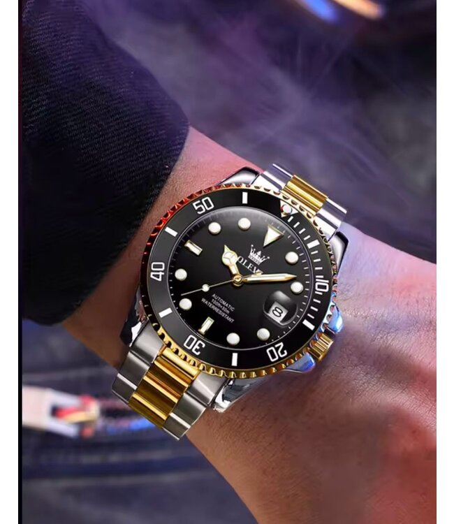 Olevs Luxe Heren Horloges Goud Zwart