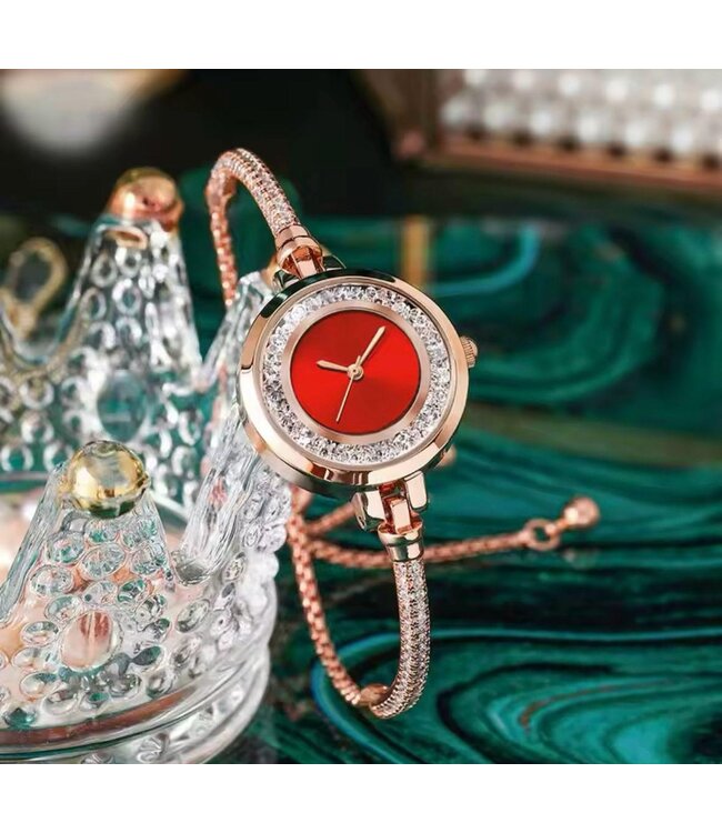 Mpariz Luxe Dameshorloges - Armband Goud en Rosé - RVS