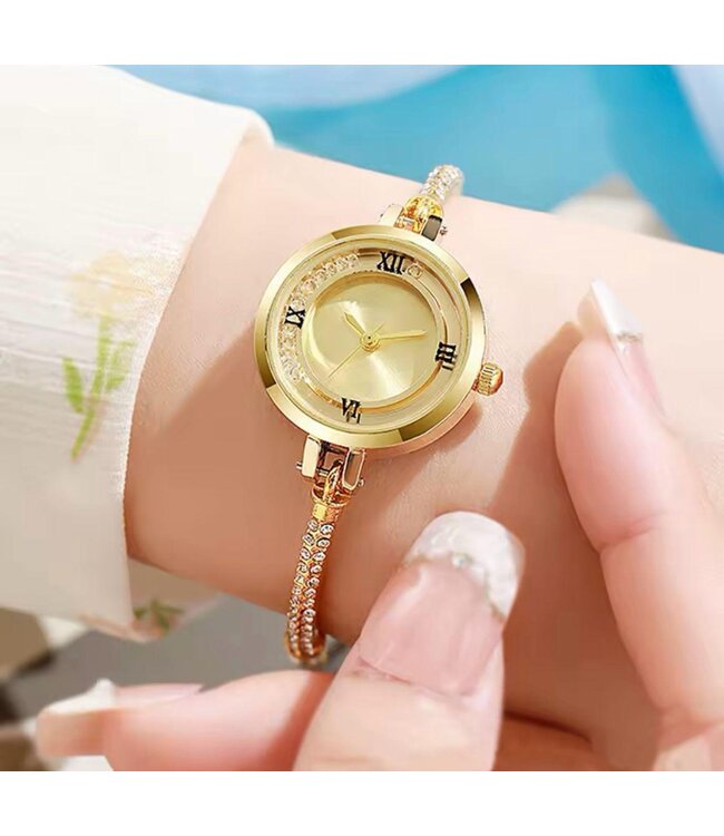 Mpariz Luxe Dameshorloges - Armband Goud en Rosé - RVS