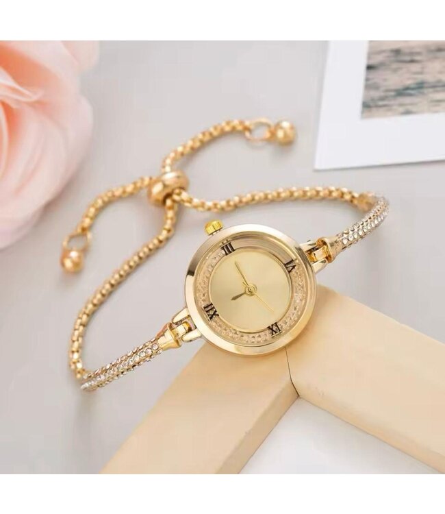 Mpariz Luxe Dameshorloges - Armband Goud en Rosé - RVS