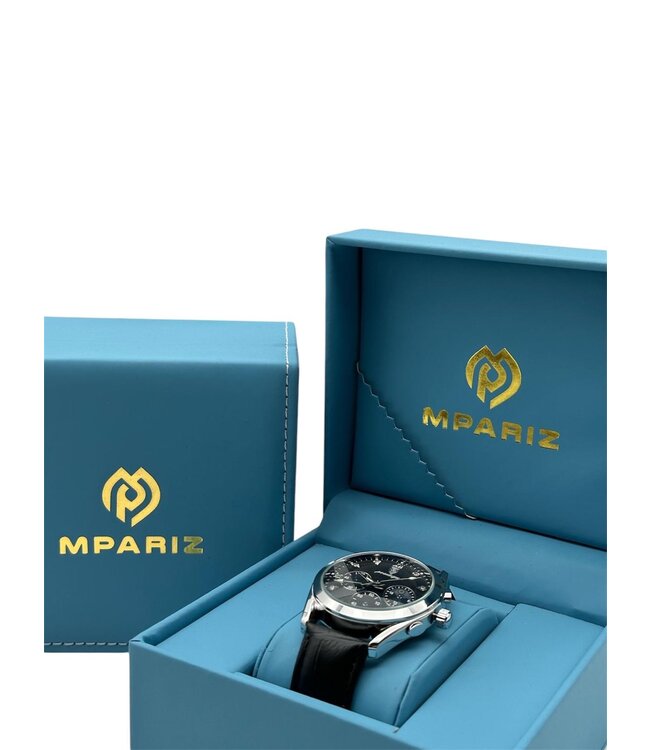 Poedagar Luxe Herenhorloge Zilver  Blauw