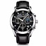 Poedagar Nocturne – herenhorloge met leren band en chronograaf design