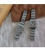 Mpariz Luxe Dameshorloge Zilver Wit met Diamonds