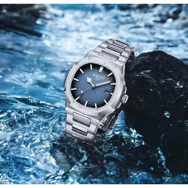 Nibosi Aurelius – herenhorloge met stalen band en minimalistisch design