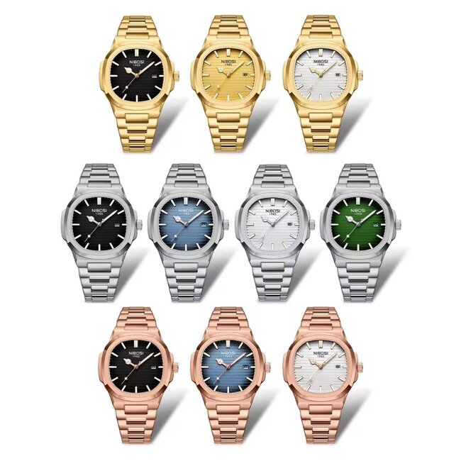 Nibosi Aurelius – herenhorloge met stalen band en minimalistisch design