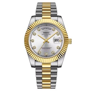 Nibosi Zilver Goud & Parelmoer Wit Daimond