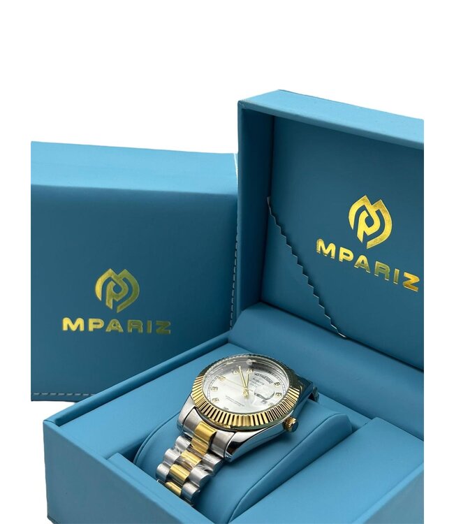 Nibosi  Zilver Goud & Parelmoer Wit Daimond