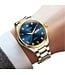 Olevs Luxe Herenhorloge Zilver Goud Blauw Edition