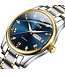 Olevs Luxe Herenhorloge Zilver Goud Blauw Edition