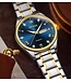 Olevs Luxe Herenhorloge Zilver Goud Blauw Edition