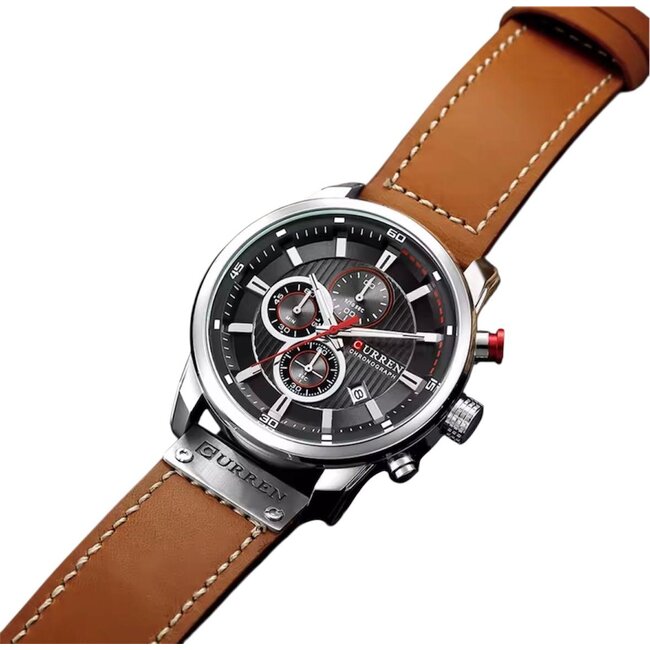 Curren Apex – herenhorloge met leren band en sportief design