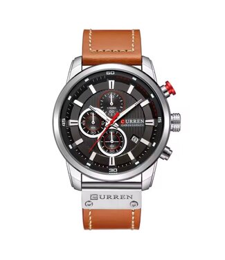 Curren Herenhorloge Leren band
