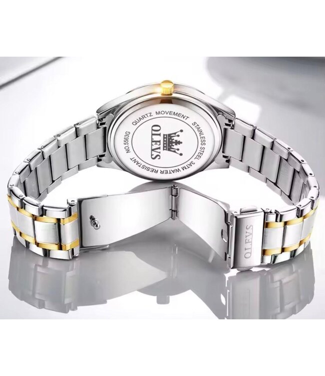Olevs Luxe Horlogeset Zilver Goud Blauw