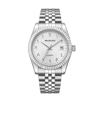 Ricecgo Luxe Herenhorloge Zilver Parelmoer Wit