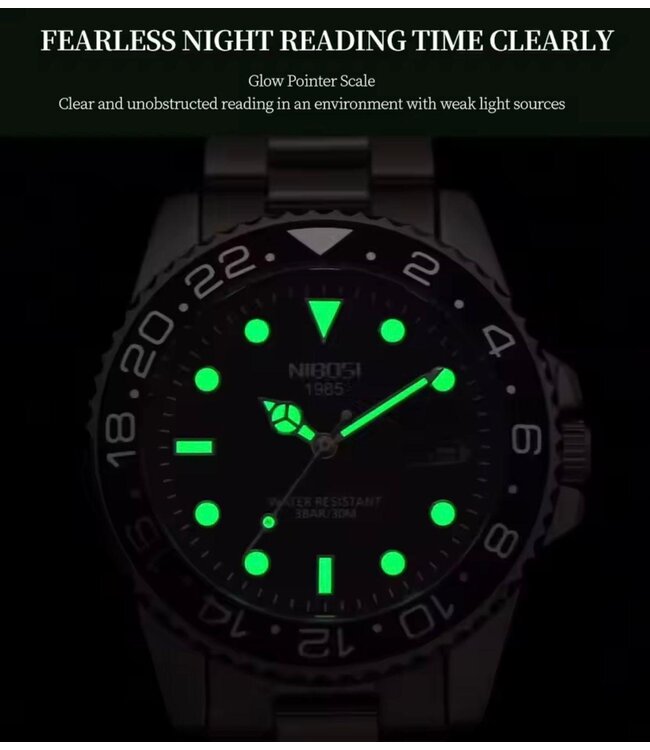 Nibosi Herenhorloge & Gold Black Edition