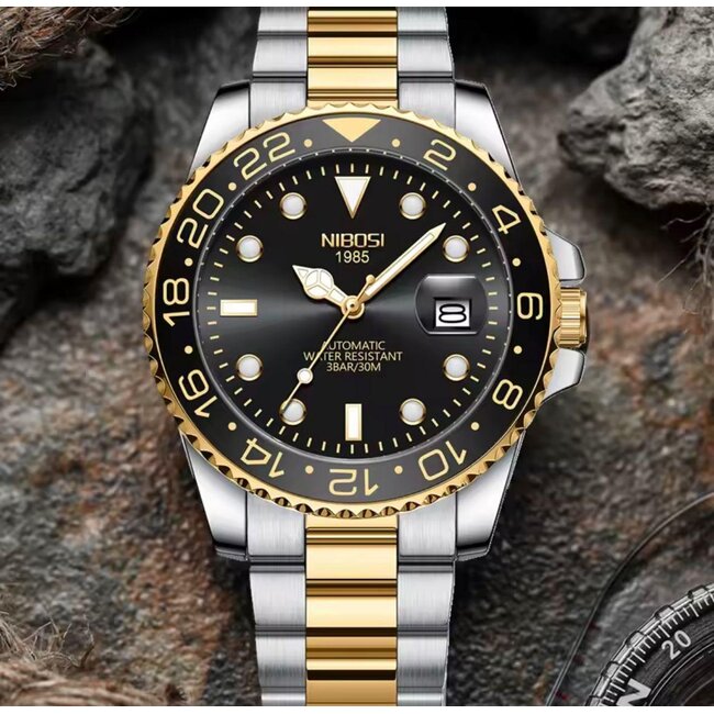 Nibosi Herenhorloge & Gold Black Edition