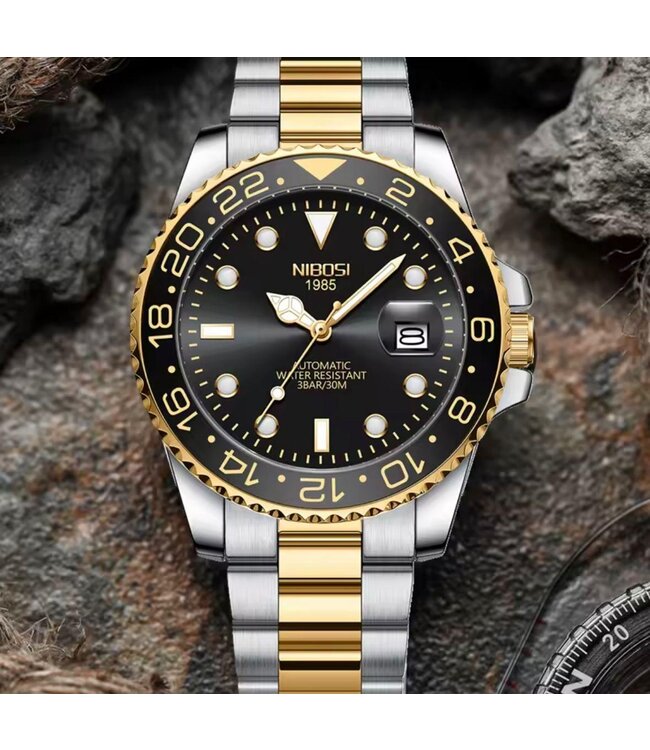 Nibosi Herenhorloge & Gold Black Edition