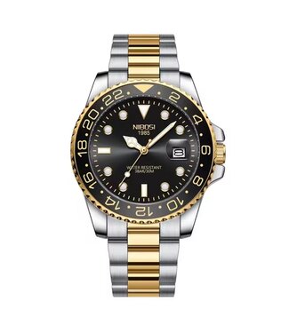 Nibosi Luxe Herenhorloge – Gold Black Edition