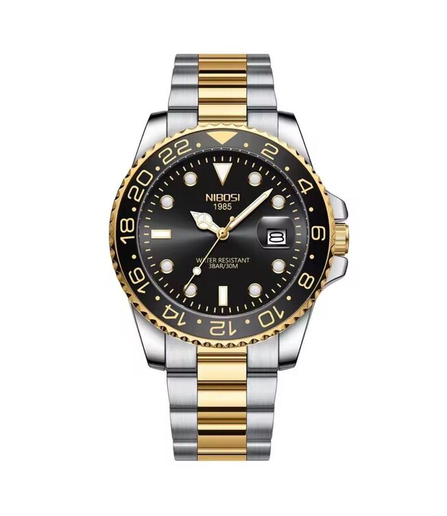 Nibosi Luxe Herenhorloge – Gold Black Edition