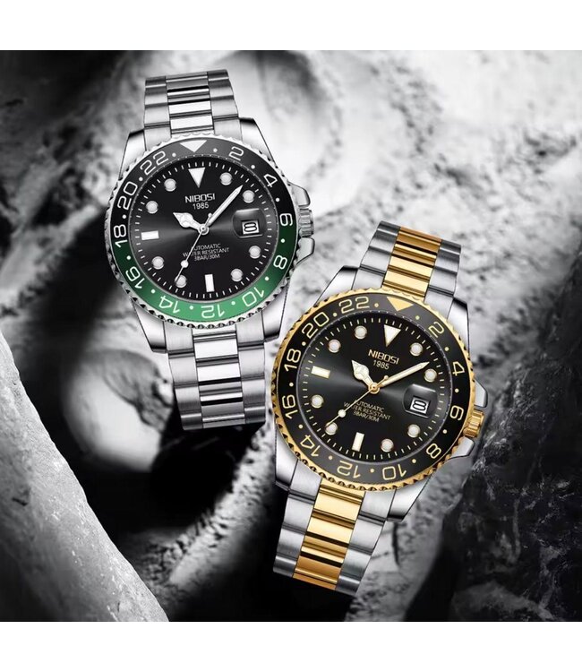Nibosi Herenhorloge & Gold Black Edition