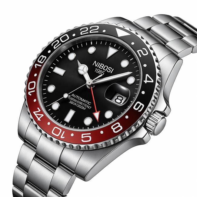 Nibosi Horizon – herenhorloge met stalen band en sportief design