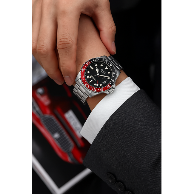 Nibosi Horizon – herenhorloge met stalen band en sportief design