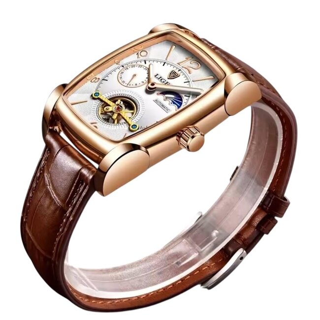 Lige Beaumont – herenhorloge met leren band en klassiek design