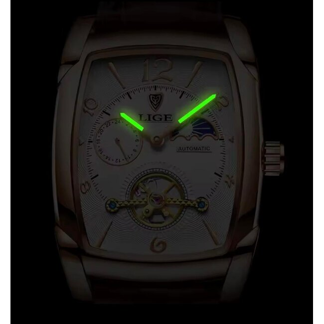 Lige Beaumont – herenhorloge met leren band en klassiek design