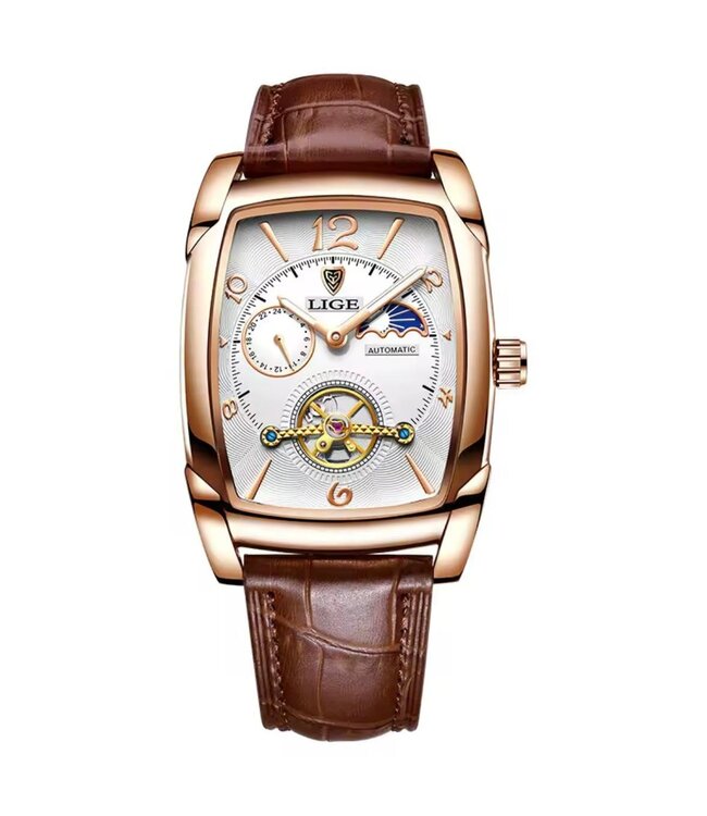 Lige Luxe herenhorloge - Rosé Goud Wit