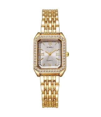 Ximili Dameshorloge Goud & Parelmoer Wit Ximili Dameshorloge Goud & Parelmoer Wit