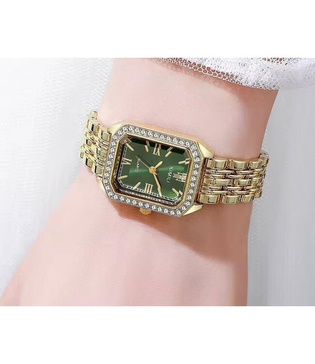 Ximili Dameshorloge Goud & Parelmoer Wit