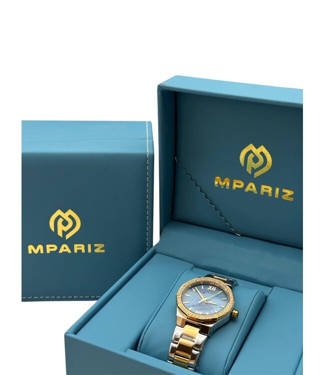 Curren Luxe Dameshorloge Zilver Goud Blauw