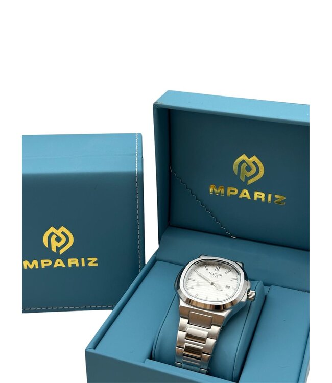 Nibosi Herenhorloge Zilver Groen & Wit