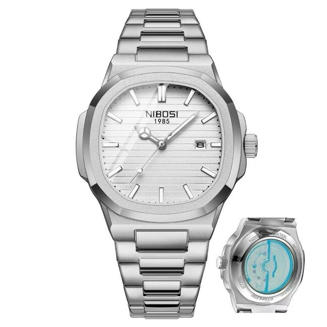 Nibosi Verdant – herenhorloge met stalen band en modern design
