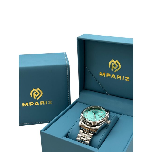 Nibosi Herenhorloge Zilver & Mint Daimond
