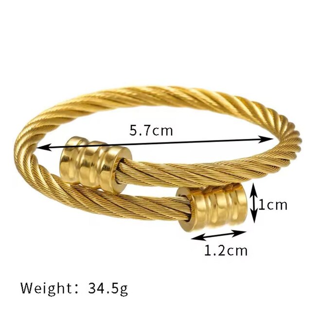 Mpariz Luxe Heren armband   Goud  Titanium