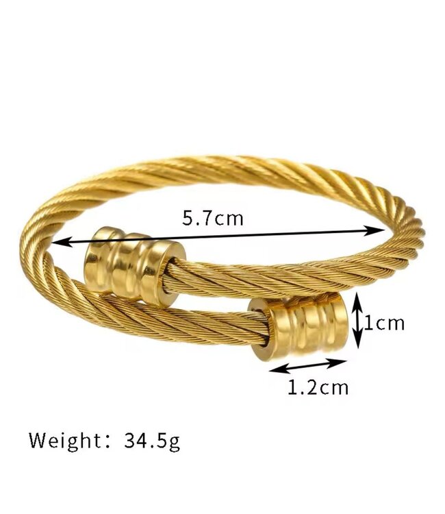 Mpariz Luxe Heren armband   Goud  Titanium