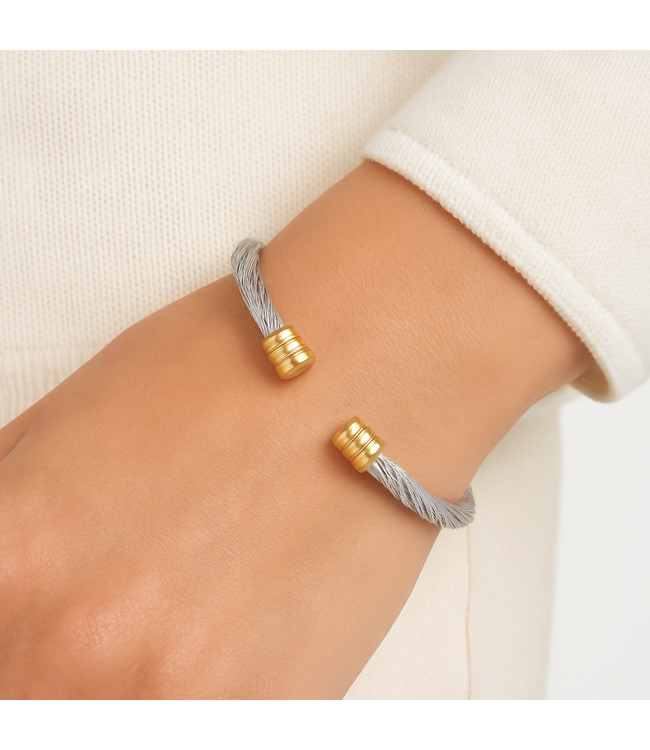 Mpariz Luxe Heren armband   Goud  Titanium