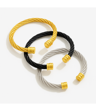 Mpariz Luxe Heren armband   Goud  Titanium