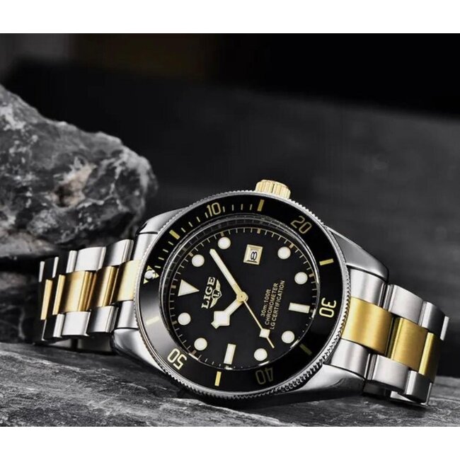 Lige Neptune – herenhorloge met stalen band en sportief design