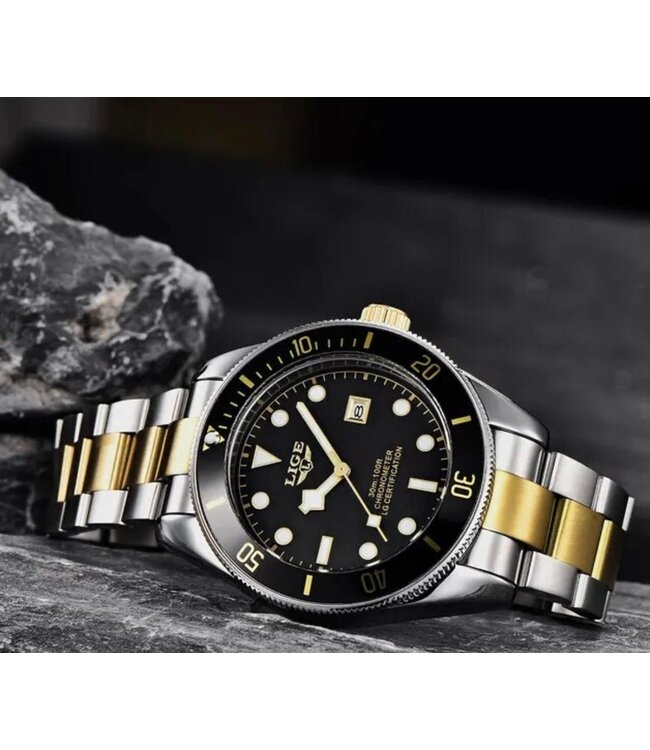 Lige Luxe Herenhorloge Blauw/Zwart