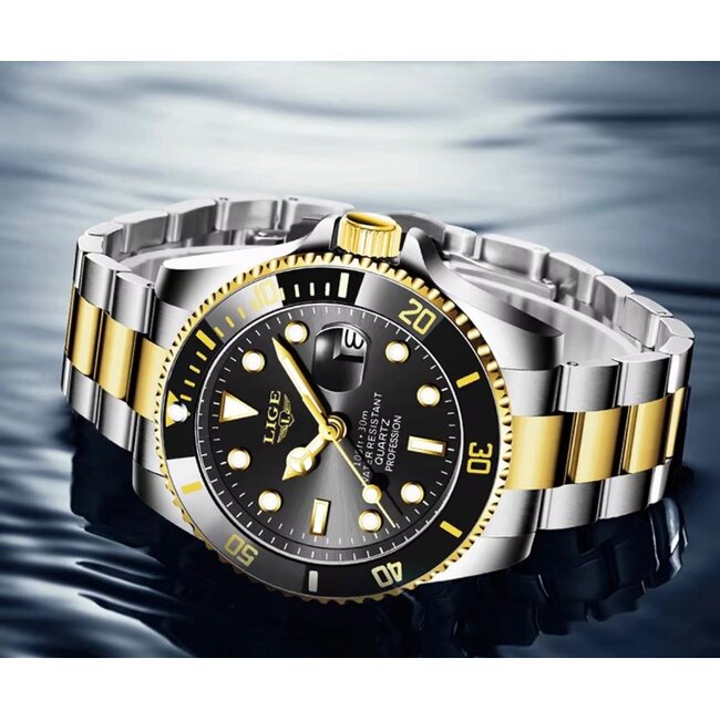 Lige Neptune – herenhorloge met stalen band en sportief design