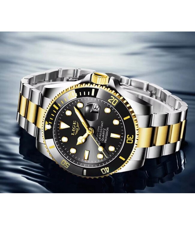 Lige Luxe Herenhorloge Blauw/Zwart