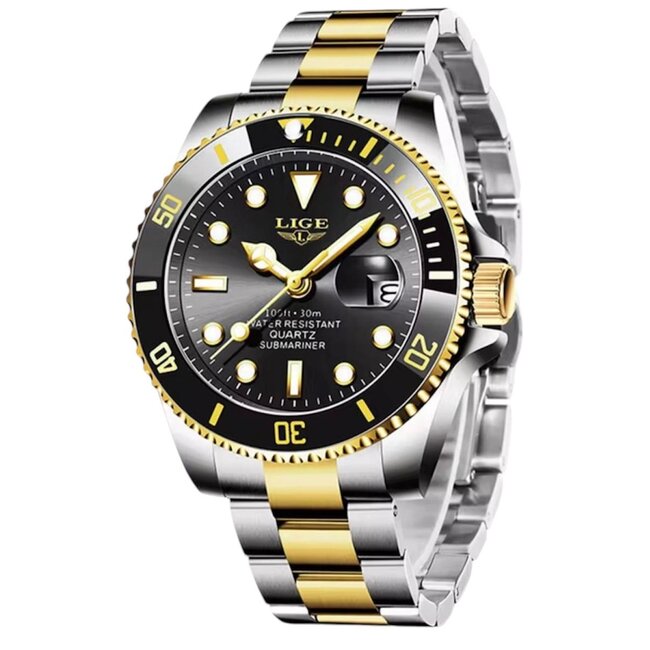 Lige Neptune – herenhorloge met stalen band en sportief design